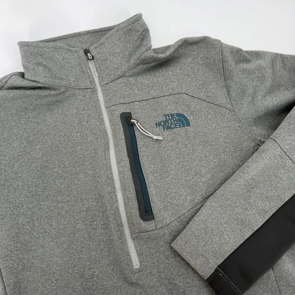 The North Face Canyonlands Gray Half Zip Pocket Pullover Light Jacket Men Medium